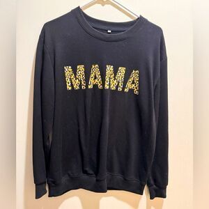 “MAMA” Cheetah Crew Neck size M